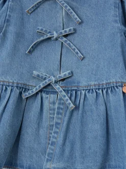 Blauw - Angel & Rocket Ria Broderie Tie Front Peplum Blouse