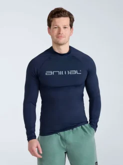 Blauw - Animal Sonny sneldrogend surfhemd met logo voor heren
