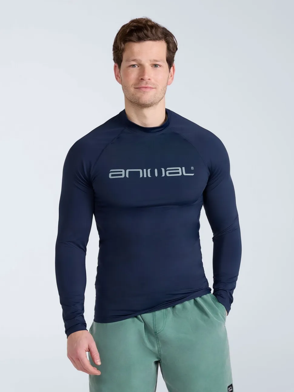Blauw - Animal Sonny sneldrogend surfhemd met logo voor heren