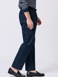 Blauw - Aubin Stickney broek van 100% katoen met relaxte pasvorm