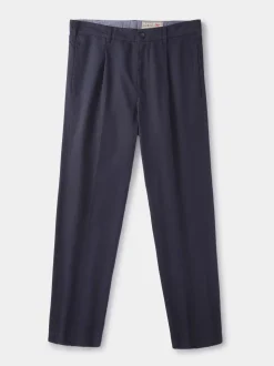 Blauw - Aubin Stickney broek van 100% katoen met relaxte pasvorm