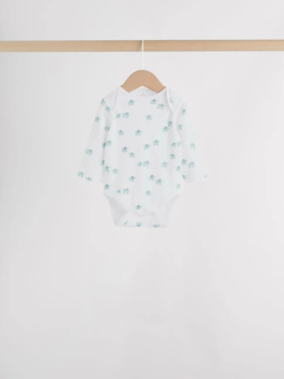 Blauw - Baby Elephant Long Sleeved Bodysuits 5 Pack
