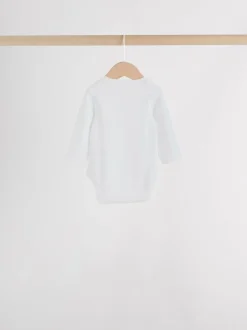 Blauw - Baby Elephant Long Sleeved Bodysuits 5 Pack