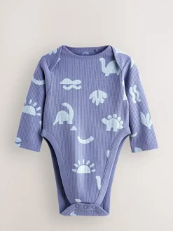 Blauw - Baby Hip Dysplasia Long Sleeve Bodysuits 3 Pack