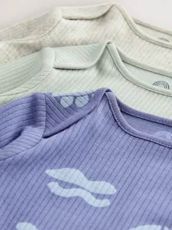 Blauw - Baby Hip Dysplasia Long Sleeve Bodysuits 3 Pack