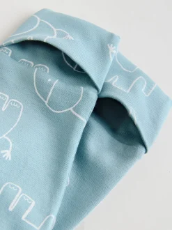 Blauw - Baby Linear Elephant Sleepsuits 3 Pack (0-2yrs)