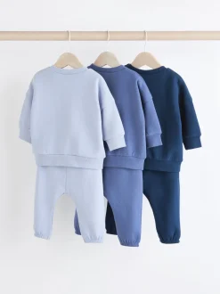 Blauw - Baby Sweatshirt en Joggingbroeken Set 6 stuks (0mnd-3jaar)