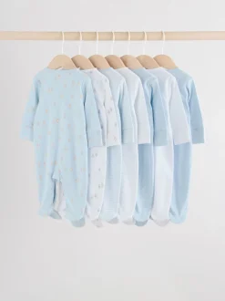 Blauw - Babypyjama met berenprint (0-2jr)