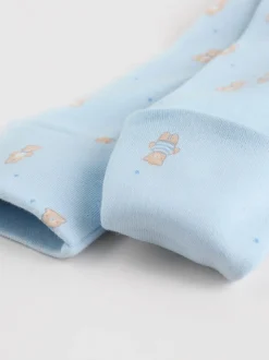 Blauw - Babypyjama met berenprint (0-2jr)