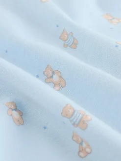 Blauw - Babypyjama met berenprint (0-2jr)
