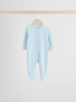 Blauw - Babypyjama met berenprint (0-2jr)