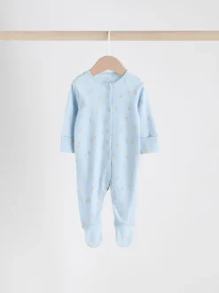 Blauw - Babypyjama met berenprint (0-2jr)