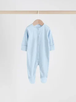 Blauw - Babypyjama met berenprint (0-2jr)