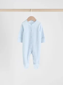 Blauw - Babypyjama met berenprint (0-2jr)