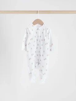 Blauw - Babypyjama met berenprint (0-2jr)