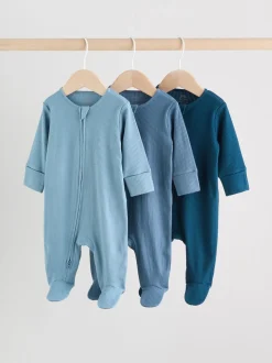 Blauw - Babypyjama's met tweewegrits (0-2jr)