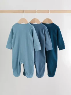 Blauw - Babypyjama's met tweewegrits (0-2jr)