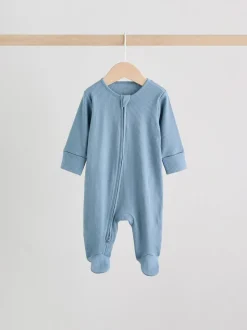 Blauw - Babypyjama's met tweewegrits (0-2jr)