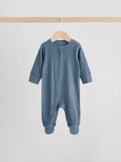 Blauw - Babypyjama's met tweewegrits (0-2jr)