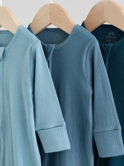 Blauw - Babypyjama's met tweewegrits (0-2jr)