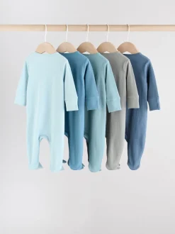 Blauw - Babypyjama's met tweewegrits (0-2jr)