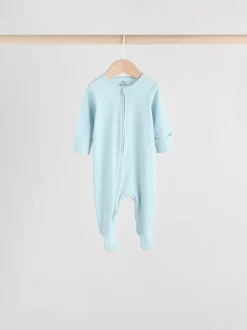 Blauw - Babypyjama's met tweewegrits (0-2jr)