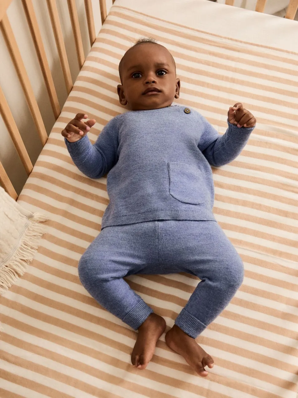Blauw - Babyset met gebreide trui en legging (0mnd-2jr)