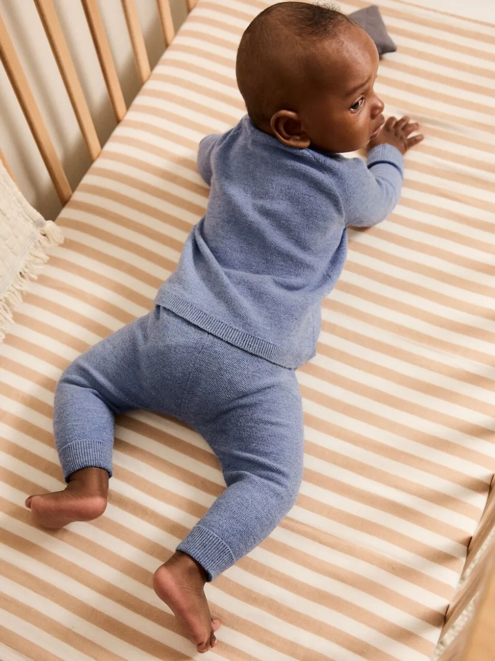 Blauw - Babyset met gebreide trui en legging (0mnd-2jr)