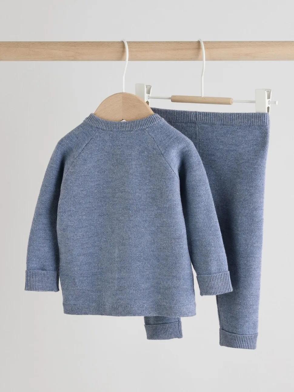Blauw - Babyset met gebreide trui en legging (0mnd-2jr)