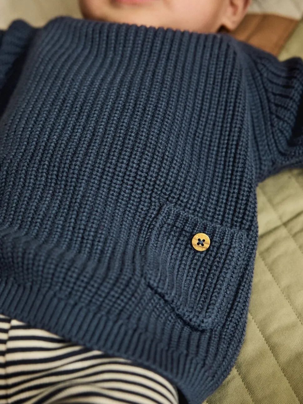 Blauw - Babyset met gebreide trui en legging (0mnd-2jr)