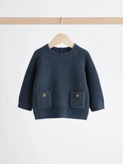 Blauw - Babyset met gebreide trui en legging (0mnd-2jr)