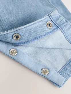 Blauw - Babyset van denim bretelbroeken en bodysuit (0 mnd - 2 jr)