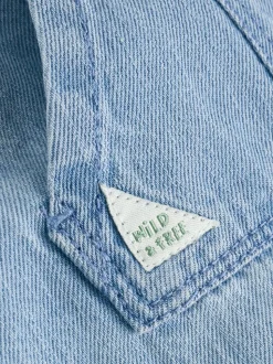 Blauw - Babyset van denim bretelbroeken en bodysuit (0 mnd - 2 jr)