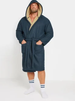 Blauw - BadRhino Big & Tall Waffle Borg-badjas