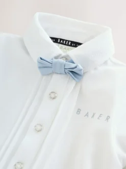Blauw - Baker By Ted Baker - Modieus tweedelig lijkend rompertje