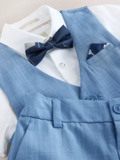 Blauw - Baker By Ted Baker set van overhemd, gilet en short
