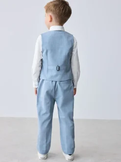 Blauw - Baker by Ted Baker set van gilet, overhemd en broek