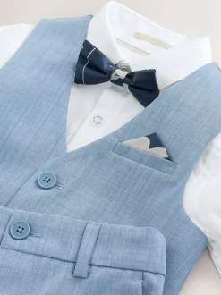 Blauw - Baker by Ted Baker set van gilet, overhemd en broek