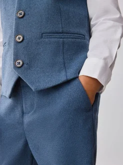 Blauw - Baker by Ted Baker set van gilet, overhemd en broek