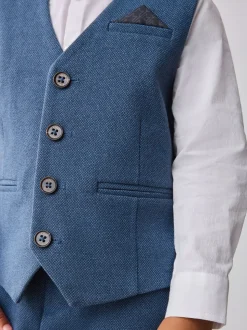 Blauw - Baker by Ted Baker set van gilet, overhemd en broek