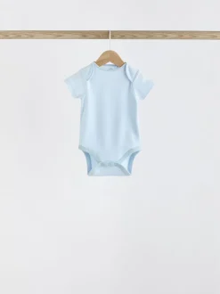 Blauw - Beer Baby Bodysuits met korte mouwen