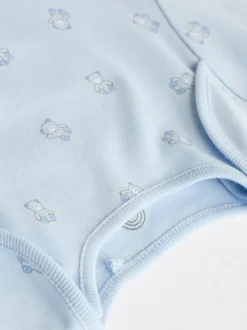 Blauw - Beer Baby Bodysuits met korte mouwen