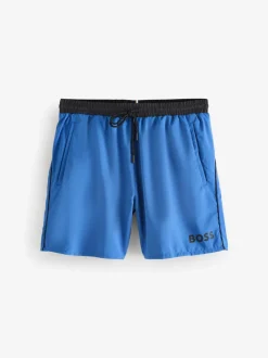 Blauw - BOSS Starfish sneldrogende zwembroek