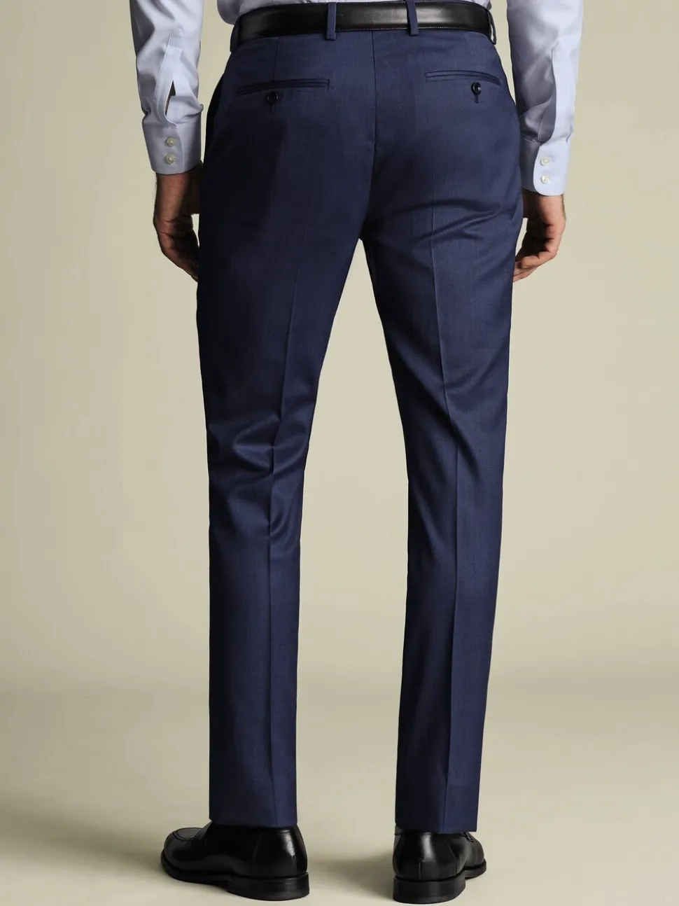 Blauw - Charles Tyrwhitt Slim Fit Sharkskin Trousers