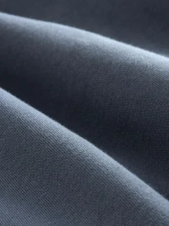 Blauw - Cotton Rich Jersey Full Zip Funnel Neck Sweatshirt