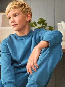 Blauw - Enkele behaaglijke fleece pyjama (3 - 16 jr)