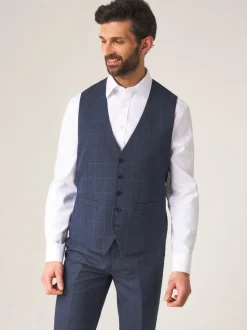 Blauw - Enkele knoop - Skopes scoop Anello gilet met dubbele rij knopen