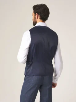 Blauw - Enkele knoop - Skopes scoop Anello gilet met dubbele rij knopen