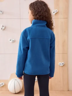 Blauw - Fleece jack met rits en zakken (3-16 jr)