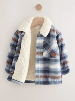 Blauw - Geruite shacket met borgvoering (3mnd -7jr)